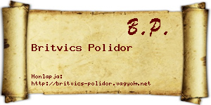 Britvics Polidor névjegykártya